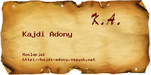 Kajdi Adony névjegykártya